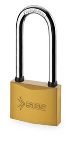 SGS ASMA KİLİT SARI BOYALI / UZUN KANCA / 32MM